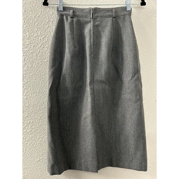 Vintage College‎ Town Gray Plaid Midi Skirt Jacket Academia Belt loops 5/6 & 7/8 - Picture 13 of 15